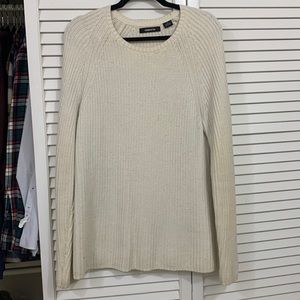 White cable nit sweater